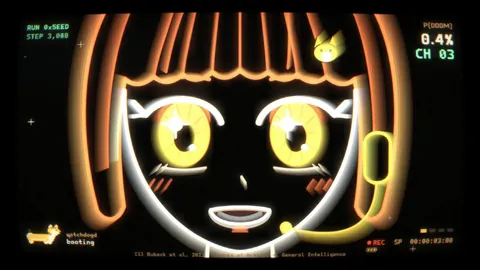 Seed, the lead singer, eyes wide open, in amber line art.